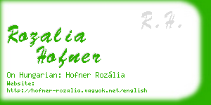 rozalia hofner business card